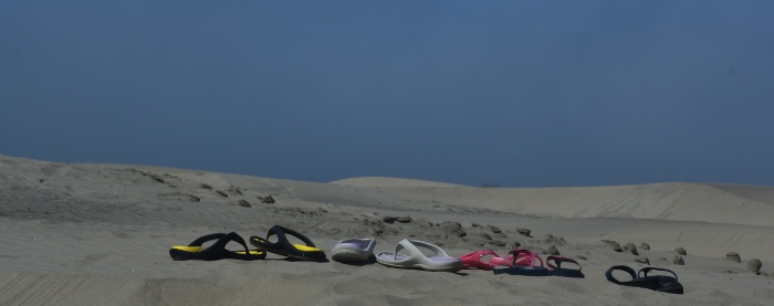 sandles in the sand